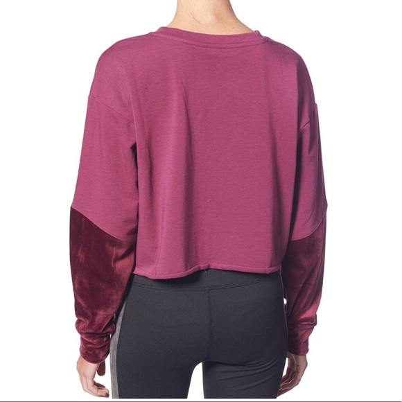 Splendid maroon velvet cropped sweatshirt - Picture 2 of 11